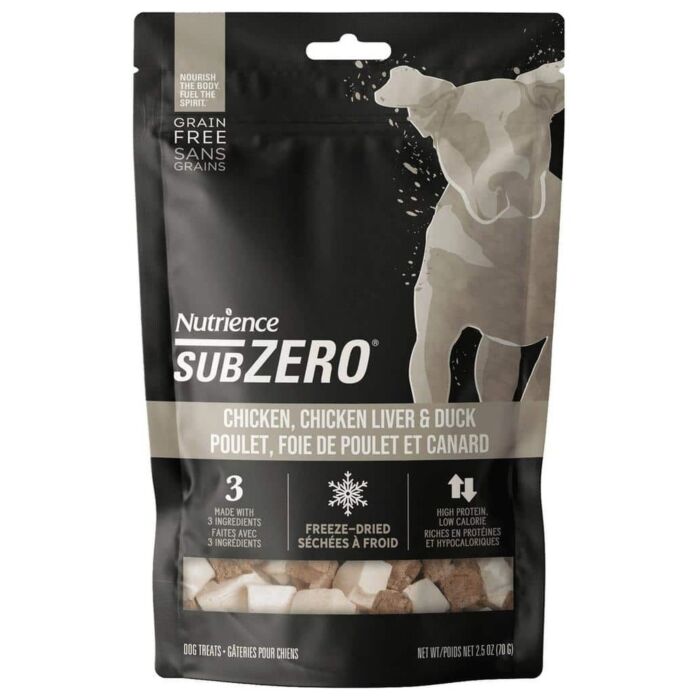 Nutrience 狗小食 - Subzero - 凍乾脫水雞肉雞肝和鴨肉 70g