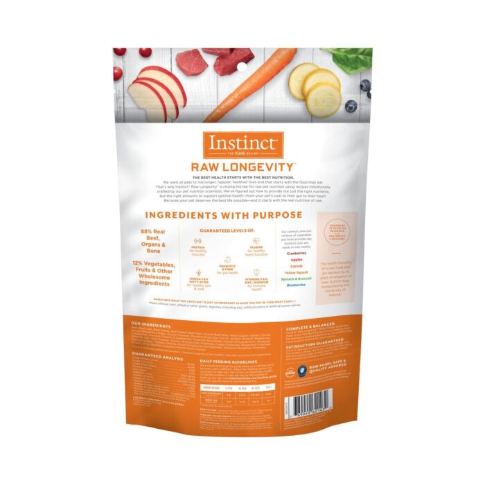 Nature's Variety Instinct Senior Dog Food Age 7+ Raw Longevity Freeze-Dried - Beef 16oz