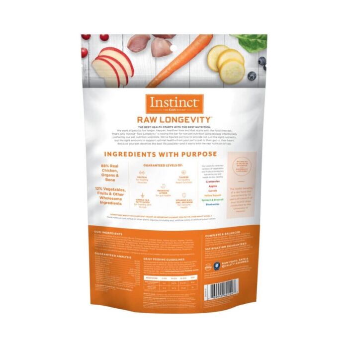 Nature's Variety Instinct Dog Food - Raw Longevity Freeze-Dried - Chicken 9.5oz