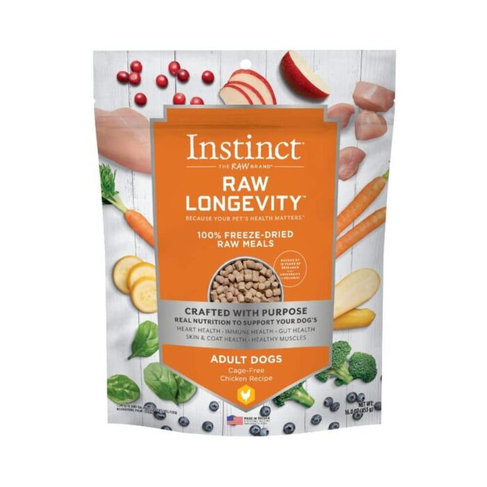 Nature's Variety Instinct 本能狗乾糧 - 凍乾脫水長壽配方 - 生雞肉 9.5oz