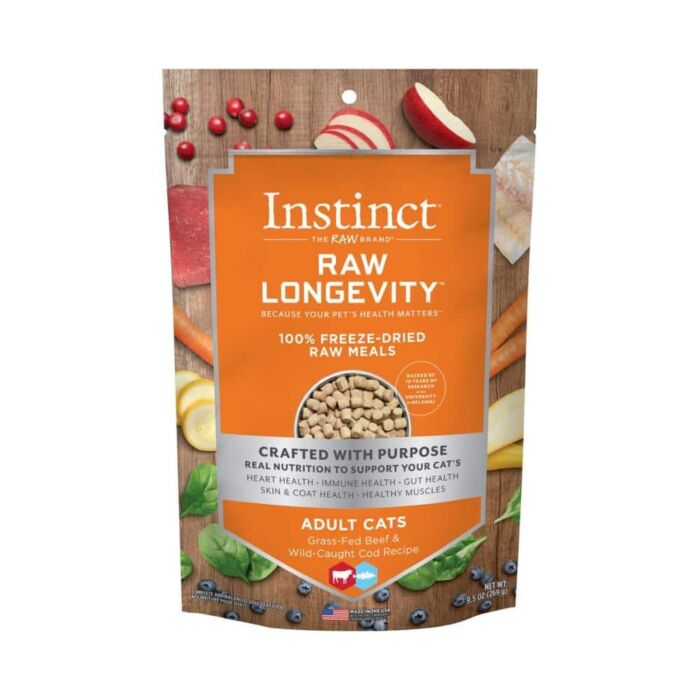 Nature's Variety Instinct Cat Food - Raw Longevity Freeze-Dried - Beef & Cod 9.5oz