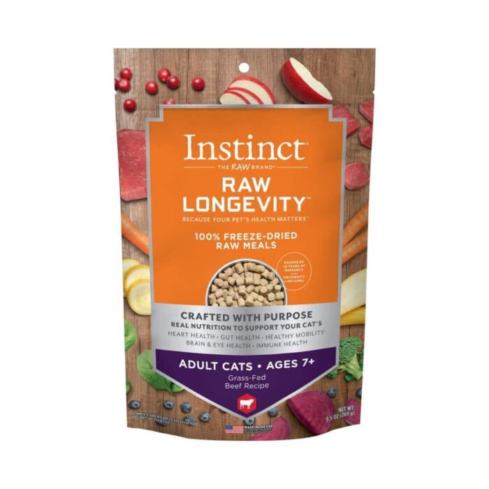 Nature's Variety Instinct Senior Cat Food - Raw Longevity 7+ Freeze-Dried Beef 9.5oz