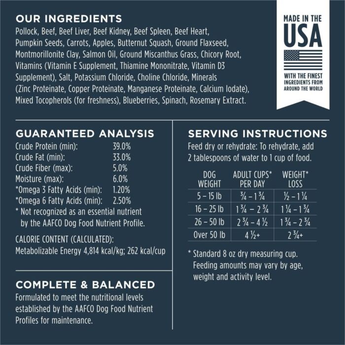 Nature's Variety Instinct Dog Food - Raw Longevity Freeze-Dried - Alaskan Pollock 9.5oz