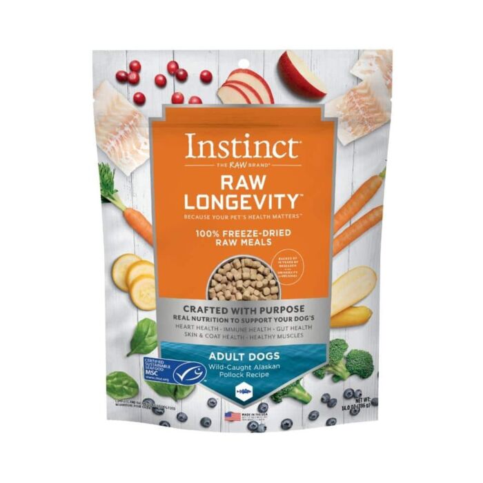 Nature's Variety Instinct Dog Food - Raw Longevity Freeze-Dried - Alaskan Pollock 9.5oz
