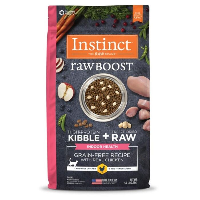 Nature's Variety Instinct Indoor Cat Food - Raw Boost Grain Free - Chicken 5lb