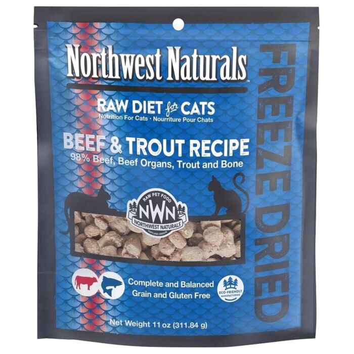 Northwest Naturals Freeze Dried Cat Food - Beef and Trout 11oz | 311g