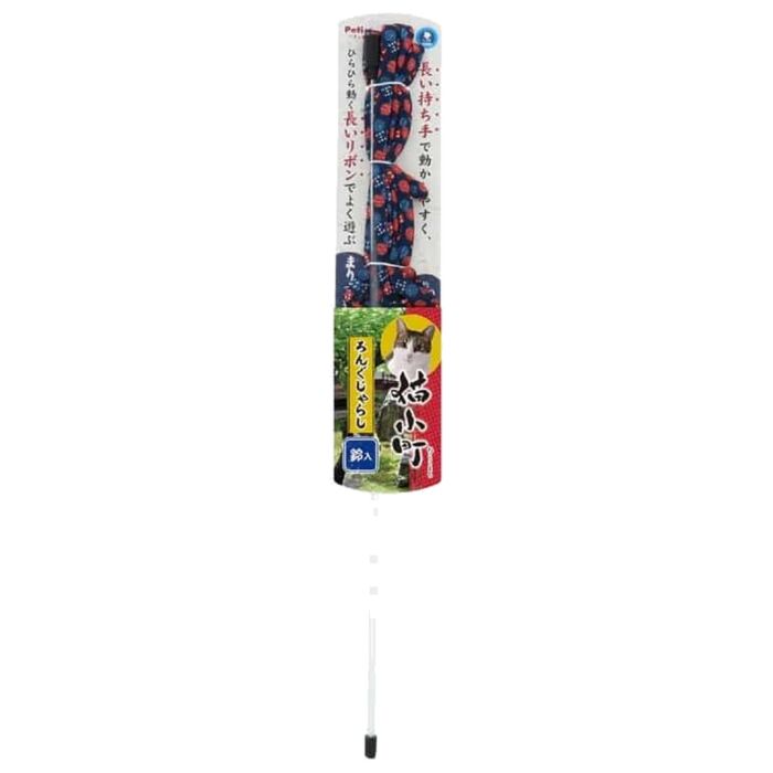 Petio 貓小町長絲帶 鈴鈴逗貓棒 (鞠花紋)