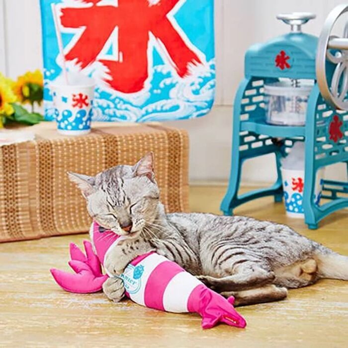 Petio Cat Toy - Kicking Stuffed Lobster (Strawberry Ice)
