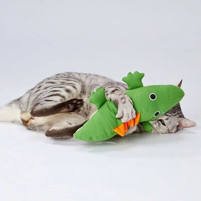 Petio Cat Toy - Soft Kicking Stuffed Crocodile
