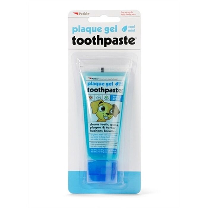 Petkin Plaque Dental Kit - Cool Mint Gel Toothpaste with Finger Brush
