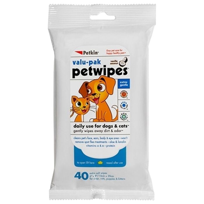 Petkin Pet Wipes Light Pack 40pcs