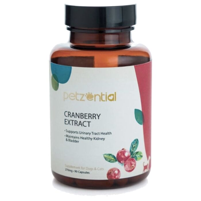 Petzential Cranberry Extract Supplement for Cat & Dog (90 capsules) - EXP 03-11-2026