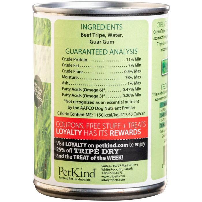 PetKind Tripett 無穀物狗罐 - 綠色牛肚
