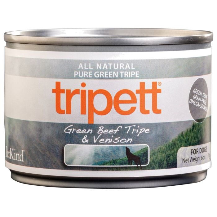 PetKind Tripett Grain Free Dog Can - Green Beef Tripe & Venison 6oz