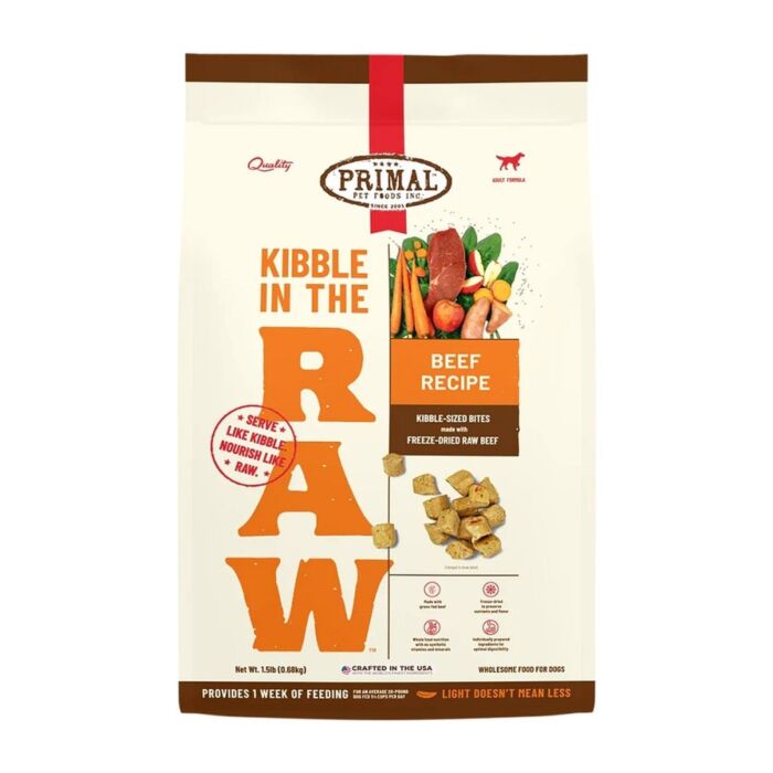 Primal Dog Food - Kibble in the Raw - Freeze-Dried Beef