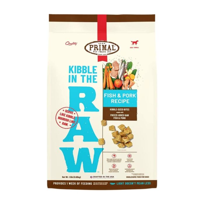 Primal 狗糧 - Kibble In The Raw - 脫水凍乾魚和豬肉配方