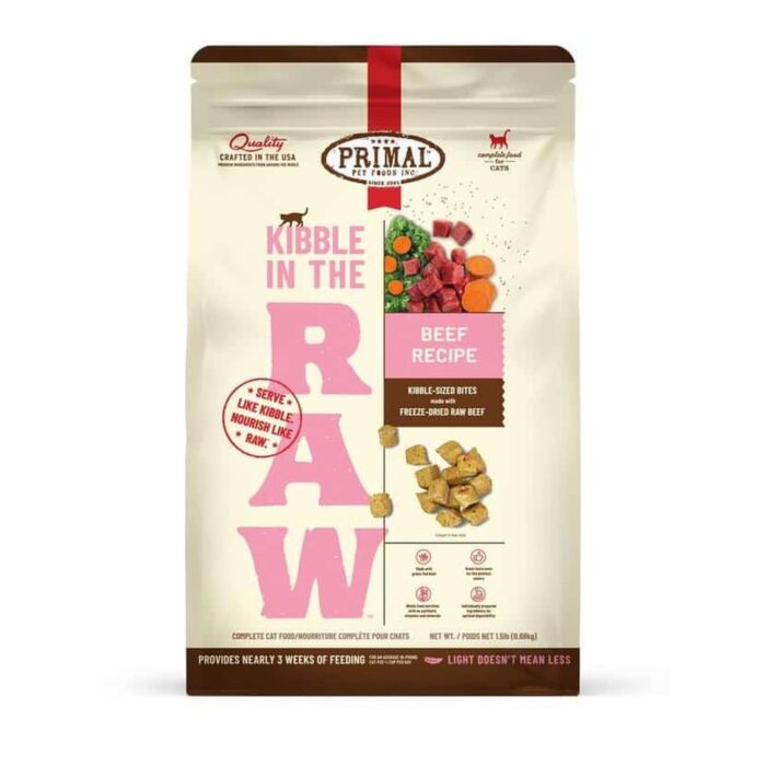 Primal Cat Food - Kibble in the Raw - Freeze-Dried Beef