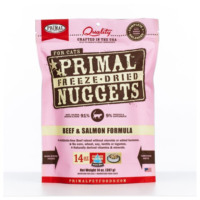 Primal 脫水凍乾牛肉及三文魚貓糧配方