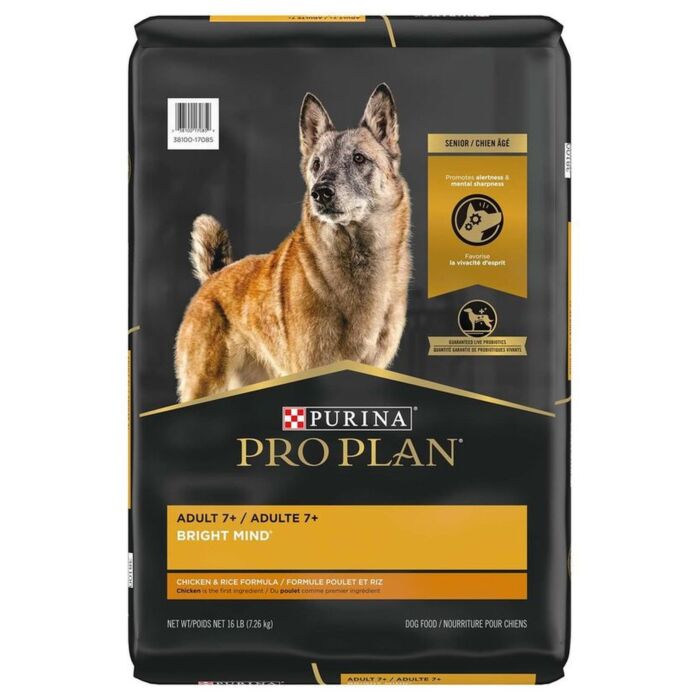 Pro Plan Dog Food - Bright Mind Senior 7+ Medium & Large - Chicken & Rice 16lb