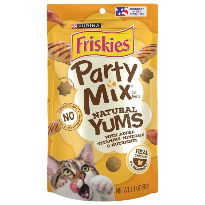 Purina Friskies Cat Treat - Party Mix Natural Yums with Real Chicken 2.1oz
