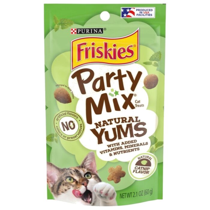 Purina Friskies Cat Treat - Party Mix Natural Yums Catnip Flavor 2.1oz