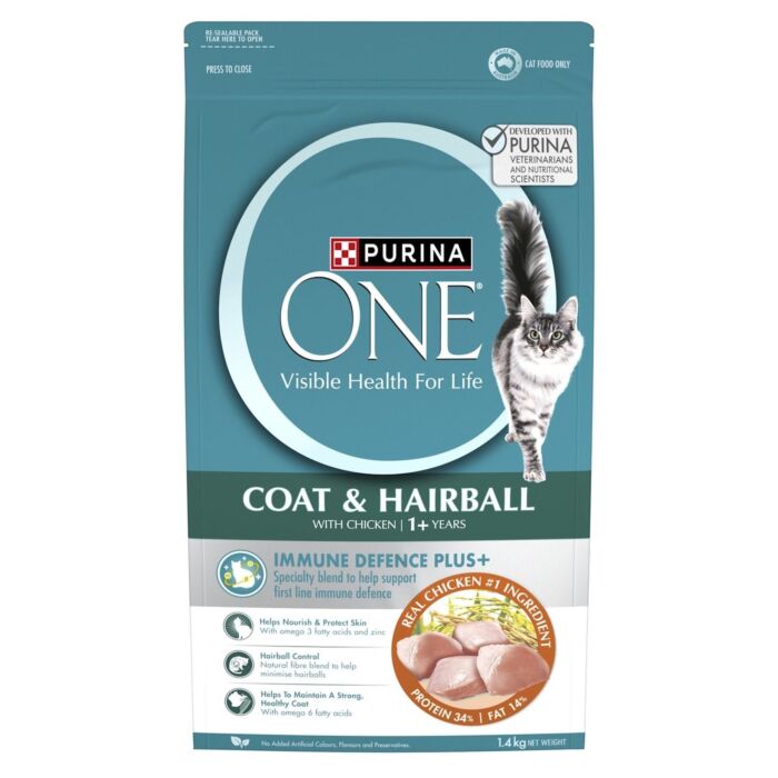 Purina ONE 貓乾糧 - 成貓去毛球配方 1.4kg