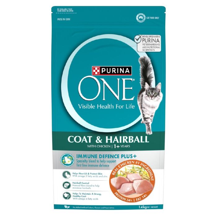 Purina ONE 貓乾糧 - 成貓去毛球配方 1.4kg