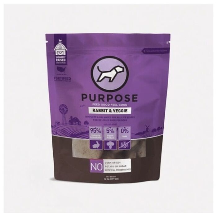 Purpose Freeze Dried Dog Food - Rabbit & Veggie 14oz