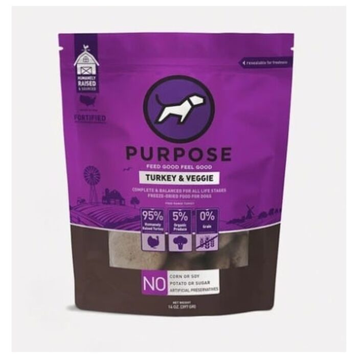 Purpose Freeze Dried Dog Food - Turkey & Veggie 14oz