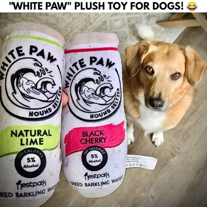 Patchworkpet White Paw Cherry Dog Plush Toy (9 Inch)