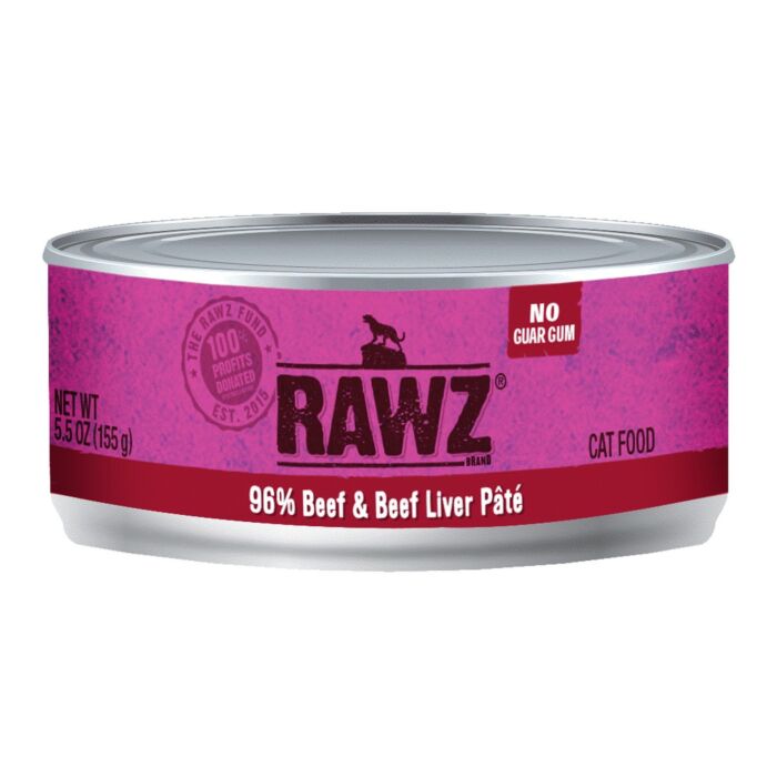 Rawz Cat Canned Food - 96% Beef & Beef Liver Pate 155g