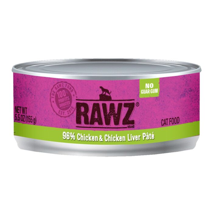 Rawz Cat Canned Food - 96% Chicken & Chicken Liver Pate 155g