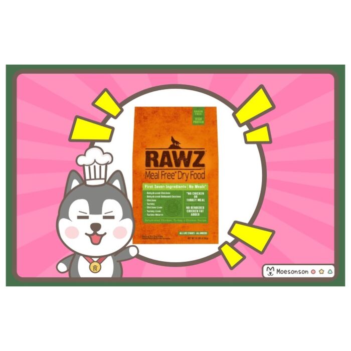 Rawz Dog Dry Food - Dehydrated Chicken, Turkey & Chicken