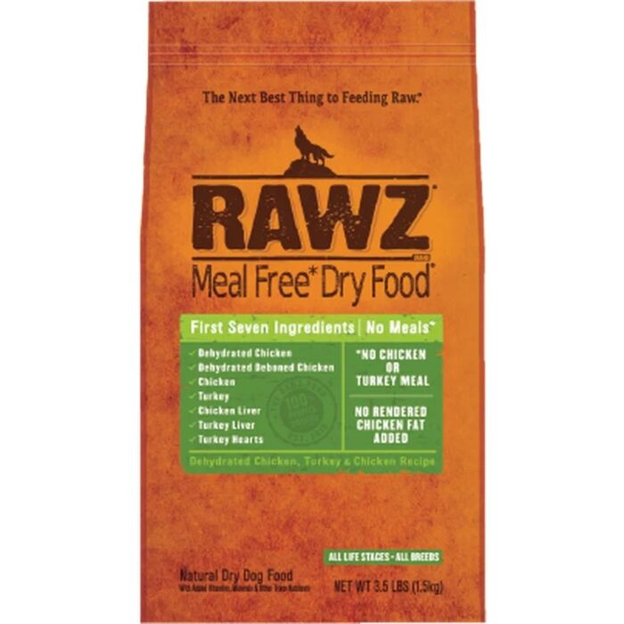 Rawz Dog Dry Food - Dehydrated Chicken, Turkey & Chicken
