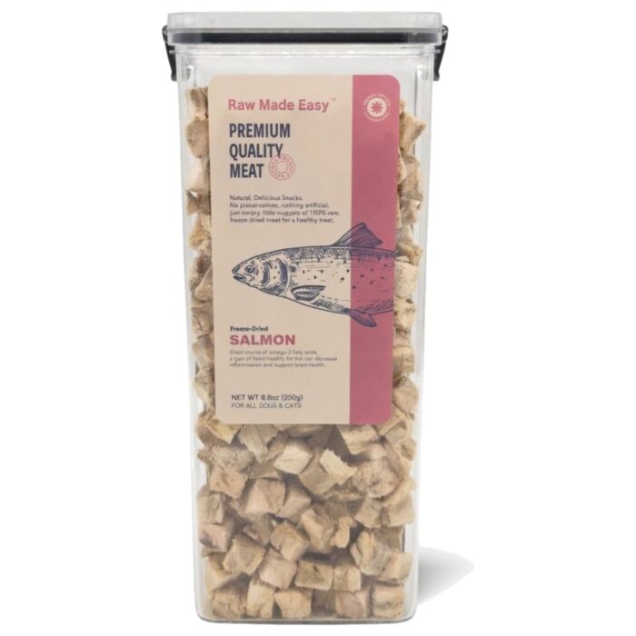 Raw Made Easy Cat & Dog Treat - Freeze-Dried Salmon Cubes 250g