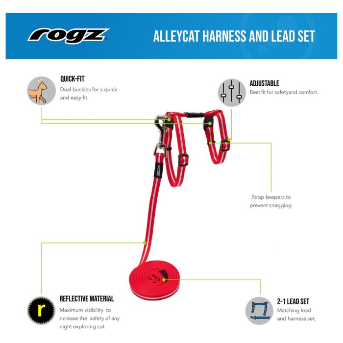 ROGZ AlleyCat Cat Harness & Lead