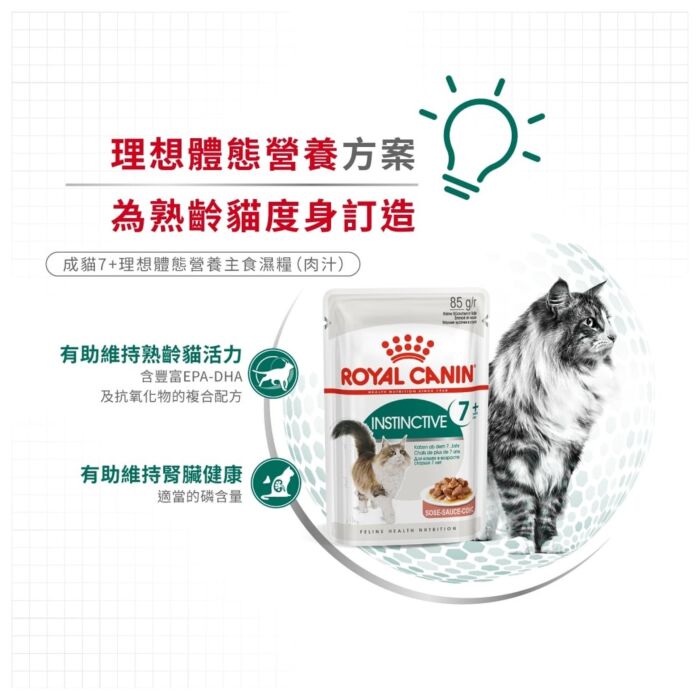 Royal Canin 法國皇家老貓濕糧 - 成貓7+理想體態營養主食濕糧 (肉汁) 85g