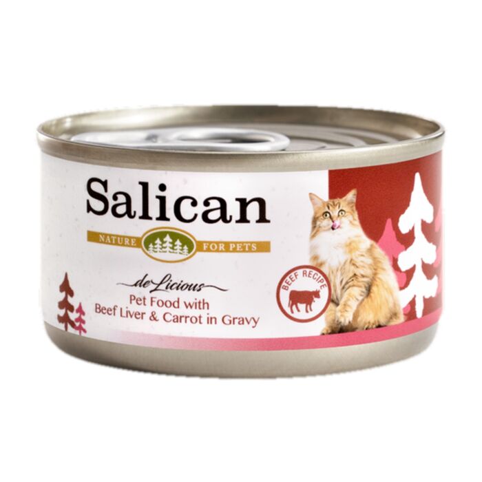 Salican Cat Can - Pet Food with Beef Liver & Carrot in Gravy 85g