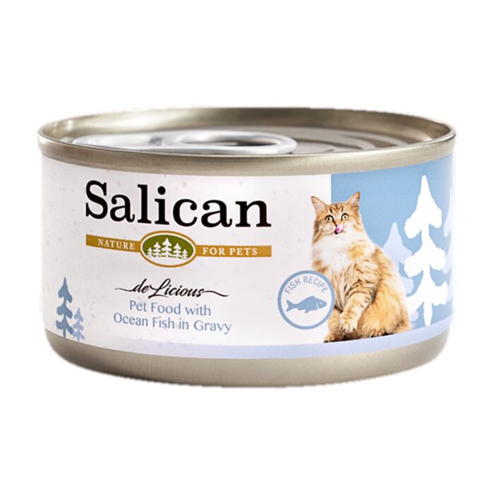Salican Cat Can - Pet Food with Ocean Fish in Gravy 85g