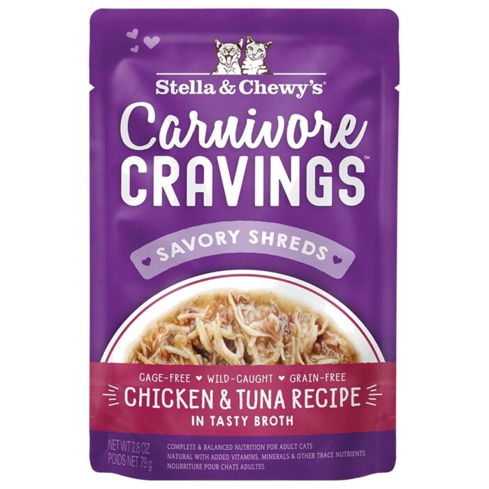Stella & Chewys 美國貓濕糧 - 放養雞+吞拿魚肉絲配方滋味包 2.8oz
