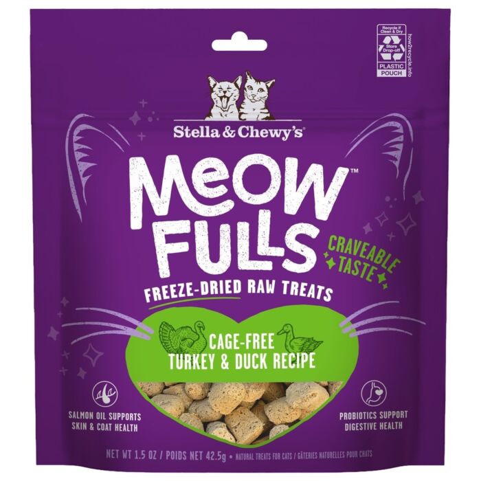 Stella & Chewys Cat Treat - MeowFulls - Freeze Dried Turkey & Duck 1.5oz