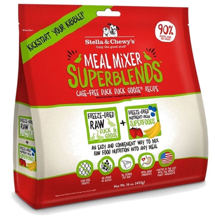Stella & Chewys Dog Food - SuperBlends Meal Mixer - Freeze Dried Duck Recipe