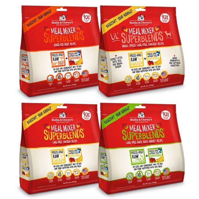 Stella & Chewys Dog Food - SuperBlends Meal Mixer - Freeze Dried Duck Recipe