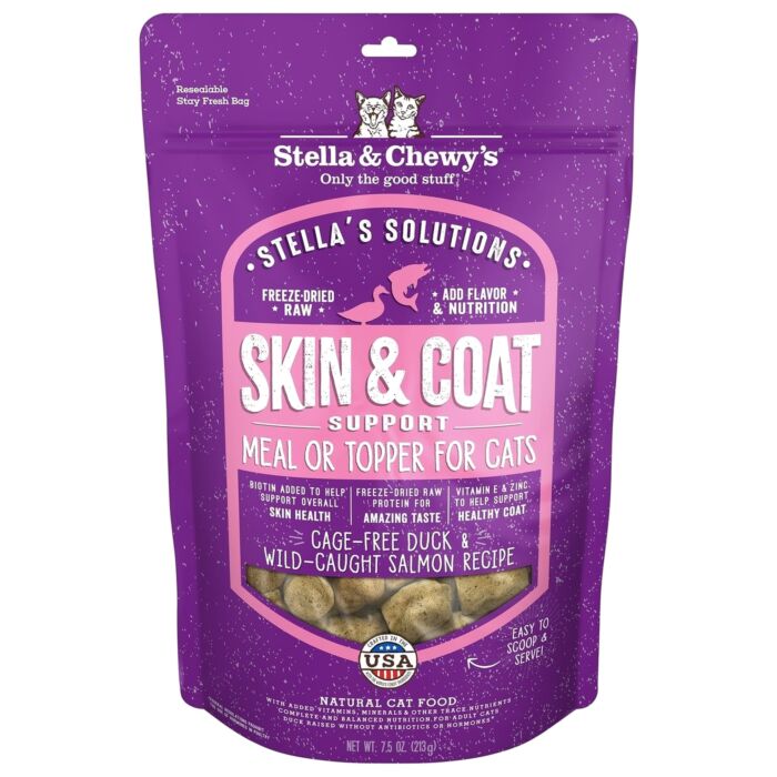 Stella & Chewys 美國貓糧 - 凍乾脫水粒 乾糧伴侶系列 有助皮毛健康 - 鴨肉及三文魚配方 7.5oz