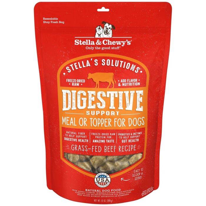 Stella & Chewys 美國狗糧 - 凍乾脫水粒 乾糧伴侶系列 有助消化系統 - 草飼牛配方