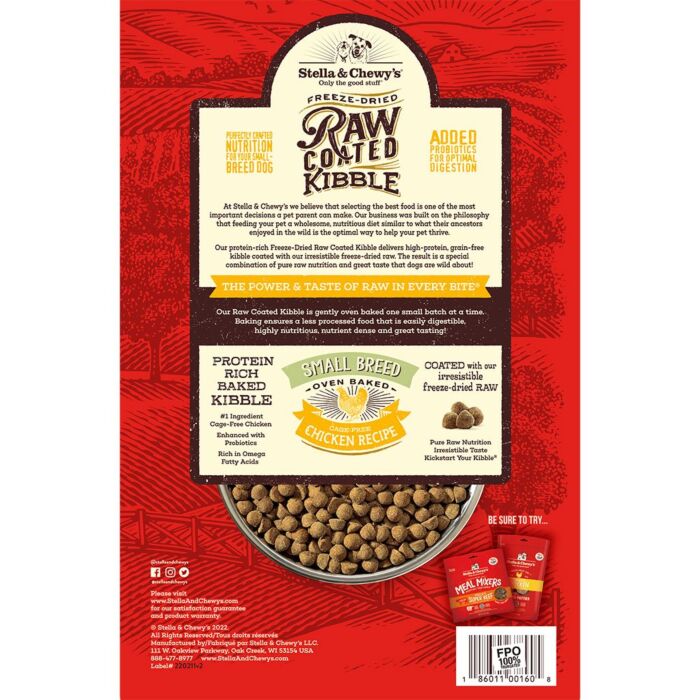 Stella & Chewys 美國狗乾糧 - 外層凍乾脫水+低溫烘焙乾糧 - 細粒 - 放養雞配方 3.5lb - EXP 18-12-2026