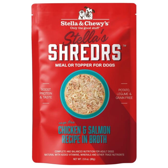 Stella & Chewys 美國狗濕糧 - 肉絲滋味包系列 - 放養雞+三文魚配方 2.8oz