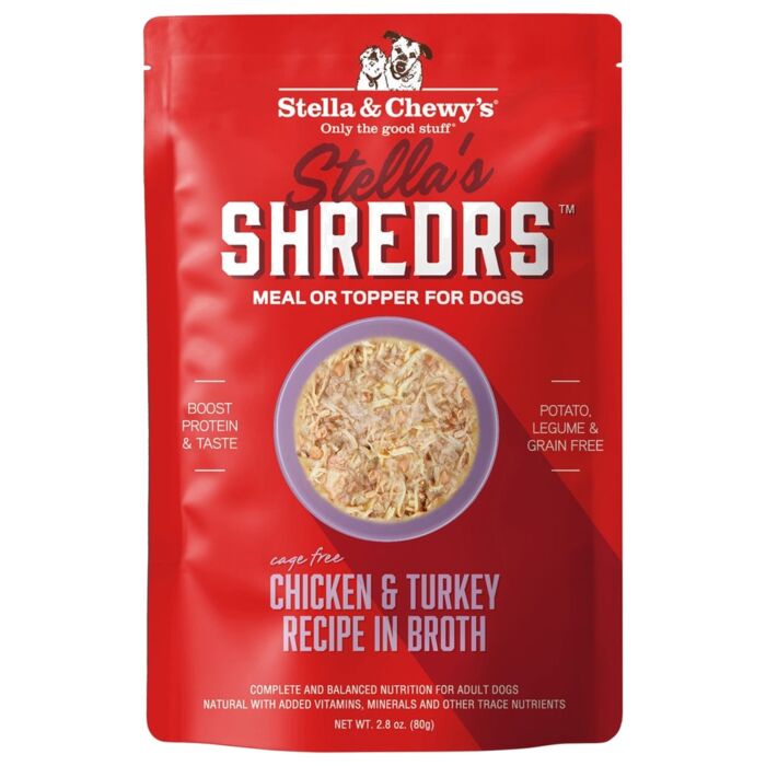 Stella & Chewys Dog Pouch - Stella's Shredrs - Chicken & Turkey in Broth 2.8oz