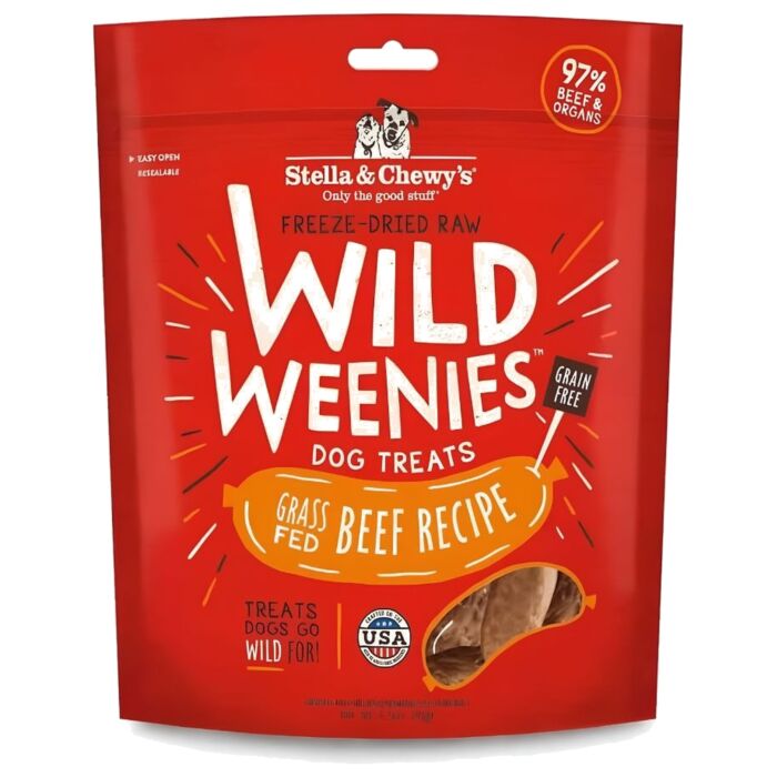 Stella & Chewys Dog Treat - Wild Weenies - Freeze Dried Grass-Fed Beef 3.25oz