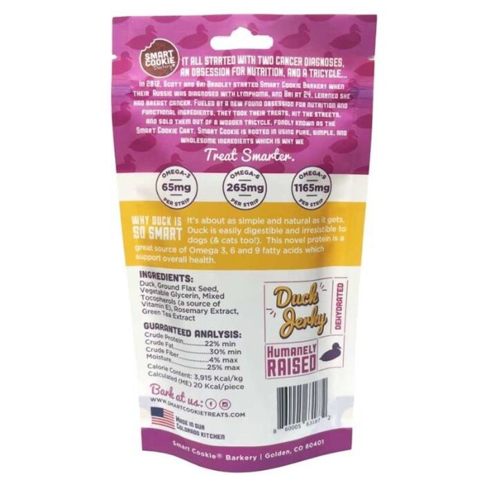 Smart Cookie Dog Treat - Grain Free Duck Jerky 3oz